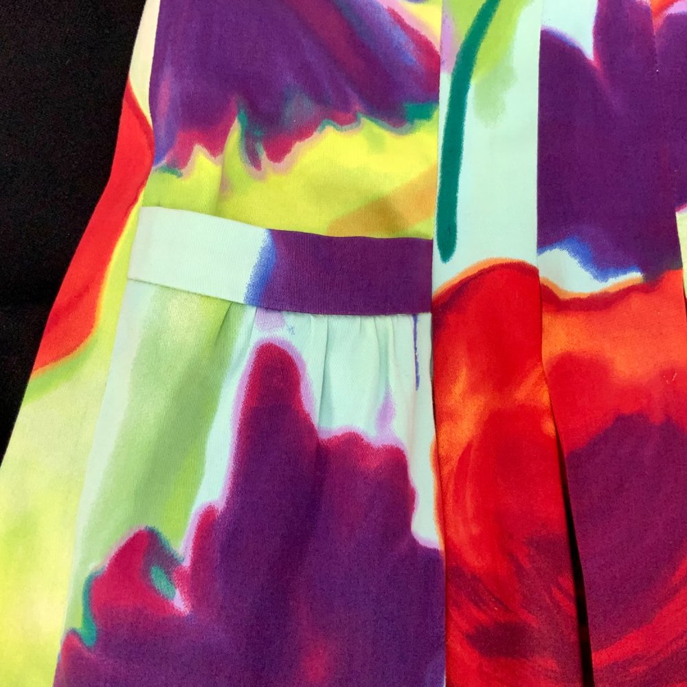 Boston Proper Floral Full Pleated Pockets Skirt Sz 4 - Picture 12 of 16
